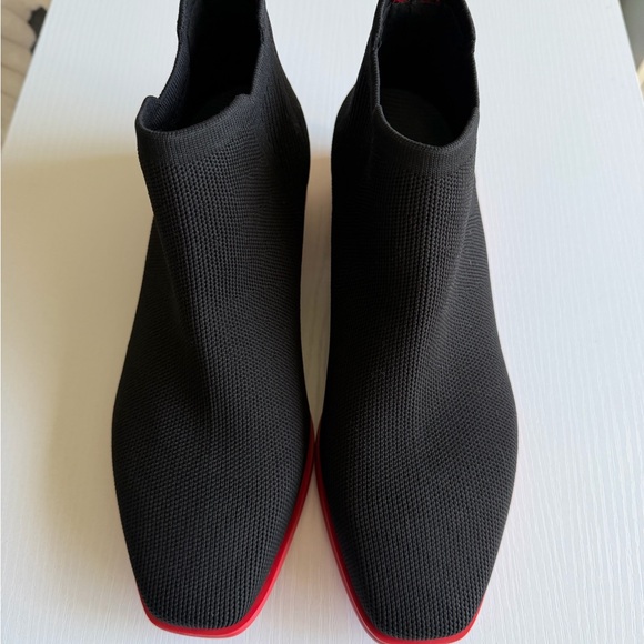 🖤👢 VIVAIA Knit Ankle Boots Black with Red Sole | Eco-Friendly Comfort - Picture 3 of 8